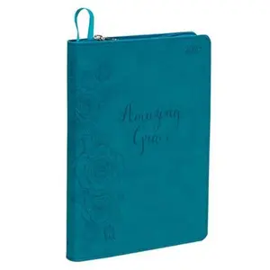 USED-2025 Amazing Grace Daily Planner, Faux Leather, Turquoise with Rose Design, Zippered (Flexibound)