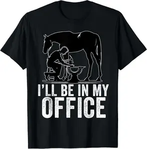 100% Cotton Funny Farrier Horseshoes Horses' Hooves Installer Men Dad T-Shirt