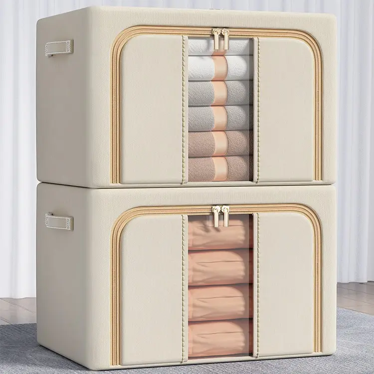 Oxford cloth storage box, clothing wardrobe organizer, foldable magic box for quilts and clothes, large-capacity household storage box