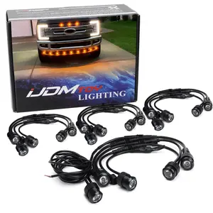iJDMTOY 20pc Set Amber Yellow LED Front Bumper Valance Accent Running Light Kit/LED Air Dam Light Kit, For Dodge/Chevy/GMC HD, Ford Super Duty Trucks or Semi Trucks