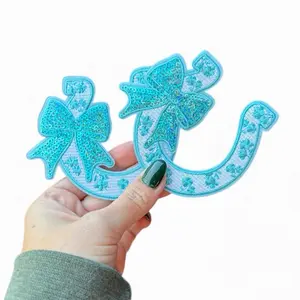 Horse Shoe Iron On Patch - Customizable Machine Washable with Press Instructions for Heat Press or Iron