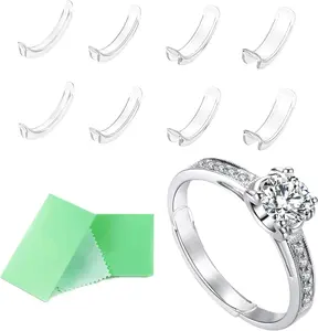 Invisible Ring Size Adjuster for Loose Rings Ring Adjuster Sizer Fit Thin Rings with  Polishing Cloth