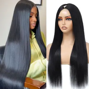 [V Part Wig] Gabrielle Hair Straight V Part Drawstring Glueless Wig 180 Density Brazilian Hair Glueless Ready To Wear Upgrade Human Hair Wig for Women Beginner Friendly