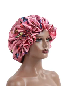 Women's Butterfly Lace Sleep Cap, Sleeping Cap, Soft Comfortable Nightcap for All Hair Types, Fashion Trendy Headwear Protection