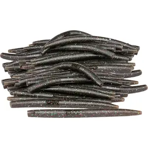 Soft Fishing Worm 100 count, 3/4/5/6" Mega Value Pack Senko Style Soft Lures for Bass, Plastic Worm Stick Baits, Multicolor, Cost-Effective Fishing