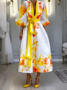 Chic Floral Statement Midi Dress