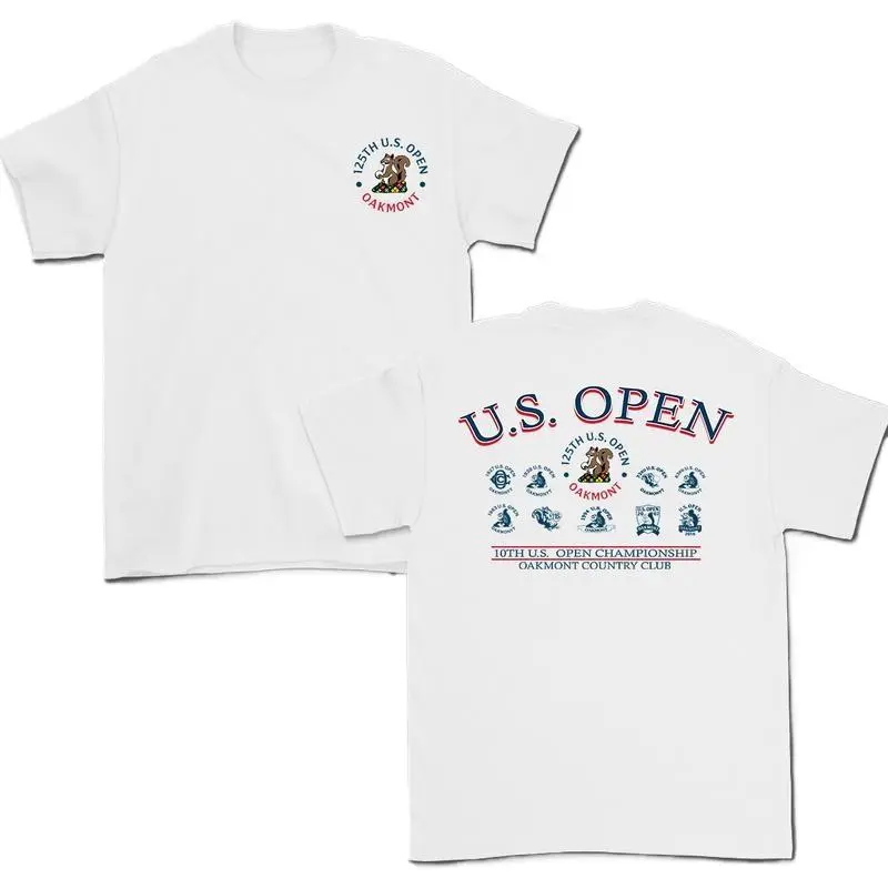 Women's Soft Fitted Vintage U.S. Open Oakmont Golf Print Short-Sleeve Cotton T-Shirt, Casual Classic Day Top, Breathable Unisex Vancouver-Inspired Sports Apparel