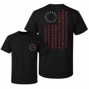 1776 Patriotic Dog Paw American Flag T-Shirt Betsy Ross Paw Print USA Graphic Tee