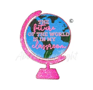 The Future of the World Globe Sequins Teacher Patch - Large