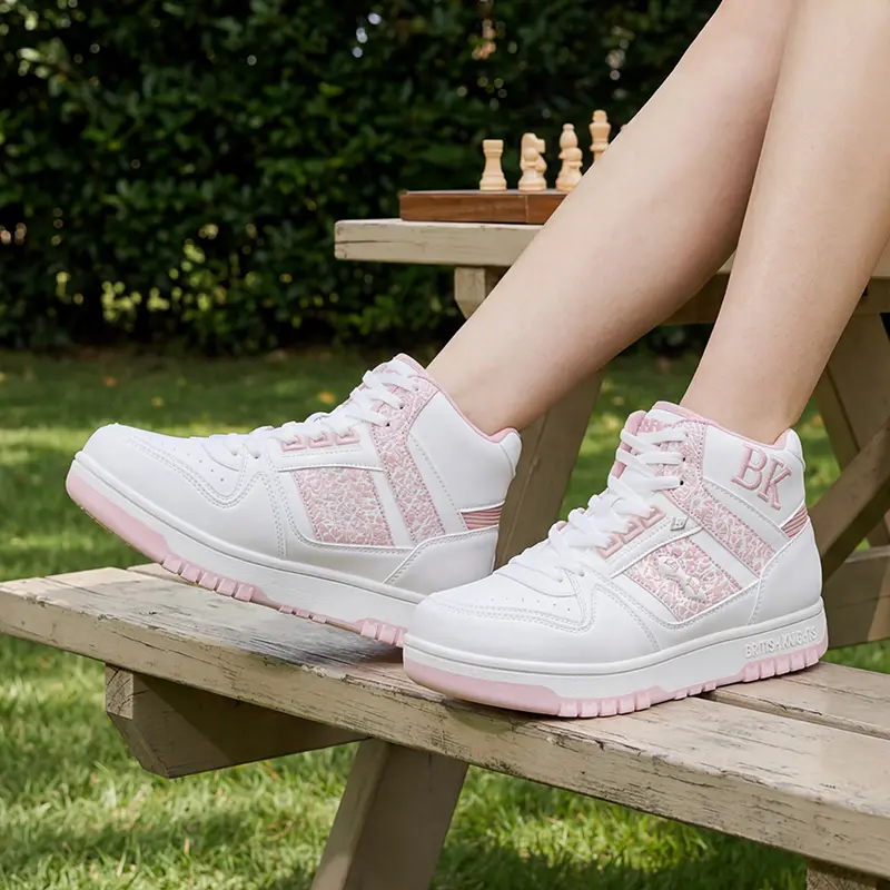 British Knights Women's High-Top Casual Trainers White Walking Shoes for Girls, Comfortable Rubber Footwear with Retro Wear Runner Training tiktokshopbacktoschool cushioned walking shoe high top cute shoes, shoes startk, sohochic