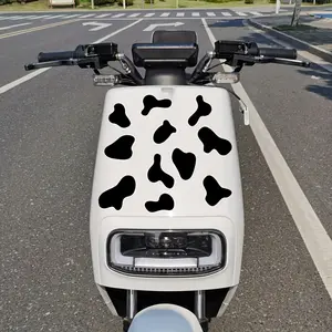 1SET Vintage Cow Print Logo Sticker, Motorcycle Stickers, For Stationery, Carry Bags, Black-White Cow Print Decor