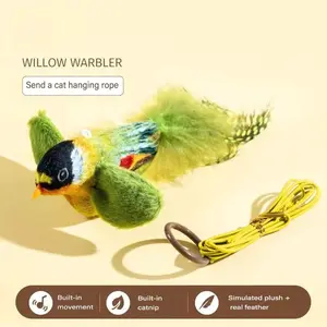 Interactive Cat Toy with Realistic Bird Sound - Plush Chirping Bird Catnip Toy for Cats & Kittens, Simulation Bird Teaser Toy