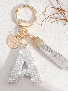New Fashion Shiny Soft Clay Rhinestone Keychain, Cute Personalized Charm for Women, Keychain For Bags, Bag Accessory, Car Key Chain Decoration Gift, Trendy Cute Keychain