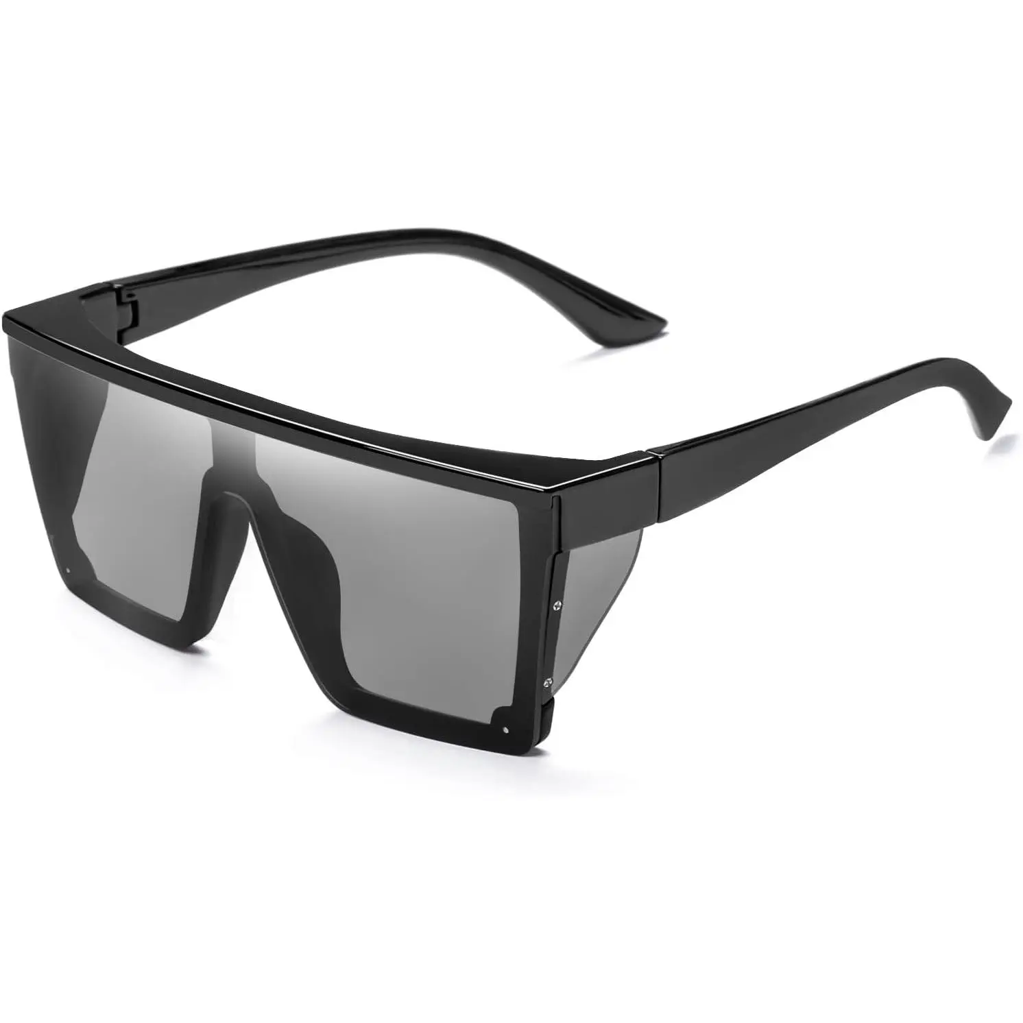 Fashion AnsiZ87 Designer Safety Sunglasses for Men Women Large Flat Square Trendy Mirrored Side Shield
