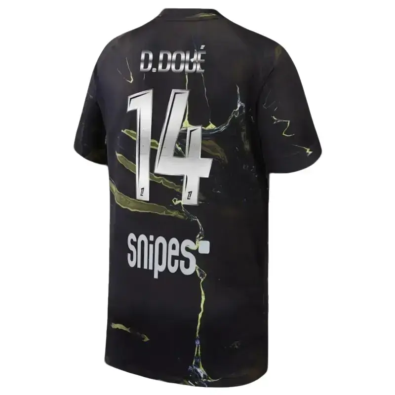 Paris Saint-Germain D.Doue 14 Night Edition Jersey 2025/26 – Unisex Black Stadium Replica Soccer Shirt, Football Fan Top
