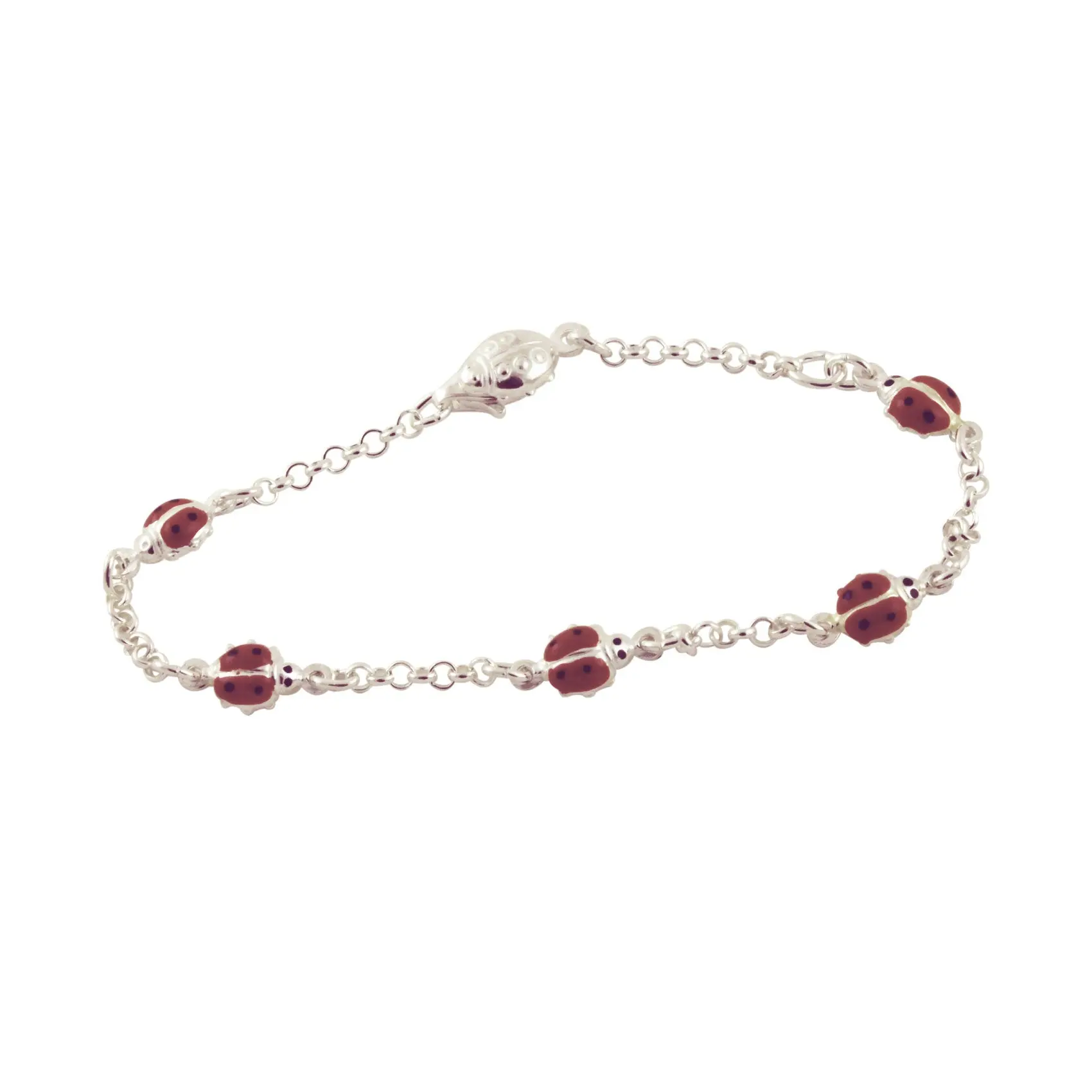 Sterling Silver "Lucky Beetle" Ladybug Bracelet