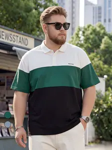 Big & Tall Polo Shirts for Men : Ultimate Comfort & Stretch | Casual Color Block Short Sleeve  Premium Stretch & Loose Fit | Perfect for Big Guys