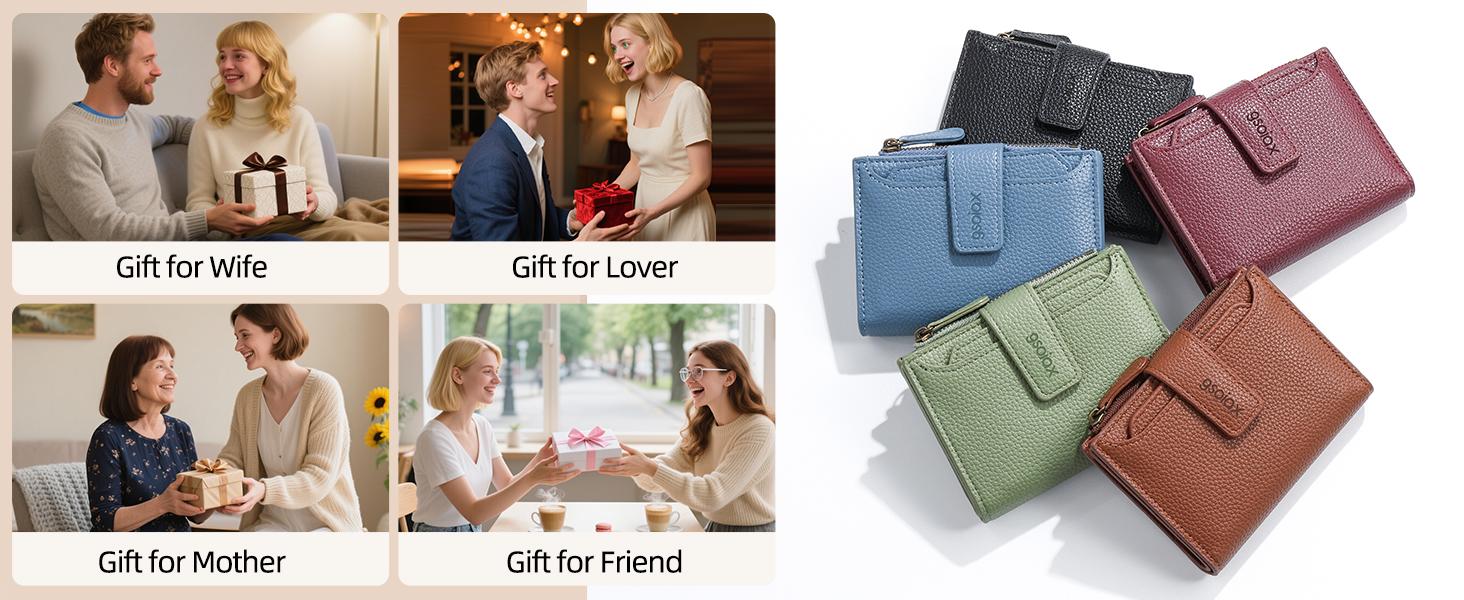 GSOIAX Women RFID Credit Card Holder. Made of genuine leather with a coin pocket, it's perfect for daily use, school, thoughtful gift for Mother's Day or Girlfriend. GSOIAX Women RFID Credit Card Holder. Made of genuine leather with a coin pocket, it's perfect for daily use, school, thoughtful gift for Mother's Day or Girlfriend.