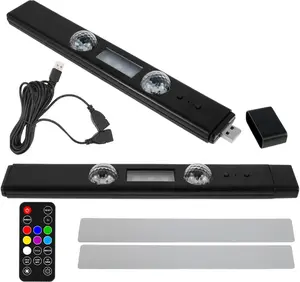 Car Interior Ambient Lights Wireless Multicolor RGB LED Strip Light with Remote/Sound Control, USB Rechargeable, Music Sync Feature