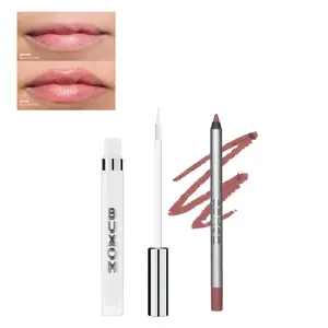 Plump and Line: Plump Shot Fill & Flip Lip Liner + Pout Sculpt Lip Liner - clear gel plumping liner - 8HR Long-wear, transfer proof Pencil Lip Liner