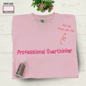 Comfort Colors Personalized Text T-Shirt, Custom Embroidered T-Shirts, Funny Embroidered Tee, Matching Family T-shirt, Custom Birthday Gift