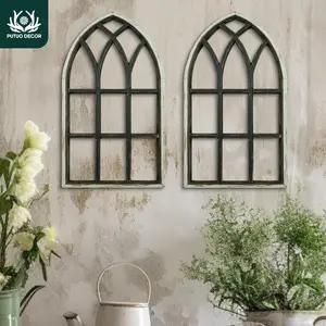 Window Frame Shaped Wooden Hanging Sign Decor, 2 Counts/set Farmhouse Style Wall Decor, Wall Hanging Decoration for Home Farmhouse Office Stuidio Cafe Coffee Shop, Ornaments