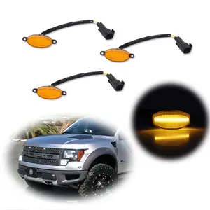 3pcs LED Front Grille Running lamps Light DRL Kit For 2010 2011 2012 2013 2014 & 2017-up Ford F150 Raptor,Replace OEM # AL3Z15442C, AL3Z15442C AL3Z-15442-C