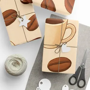 Coffee Lover Wrapping Paper with Coffee Bean Design Perfect for Gift Wrapping and Special Occasions