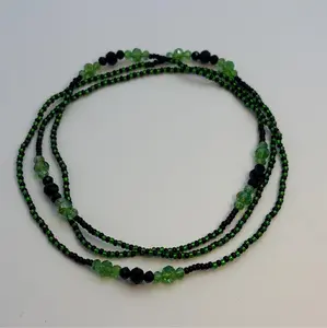 Orisha Ogun Fancy Eleke Handmade Beadwork Necklace for Santeria Ifa Costume Jewelry, Handmade Beadwork Necklaces