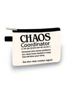 Chaos Coordinator Print Zipper Coin Purse, Casual Tool Bag for Office Supplies, Creative Gift for Professionals, All Seasons Use