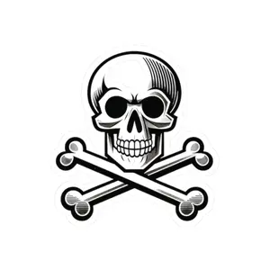 Cool Skull & Bones Kiss-Cut Stickers | Edgy Decals for Laptops, Water Bottles, and More | Perfect for Goth and Alternative Style