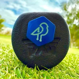 Blue Hex Birdie Button