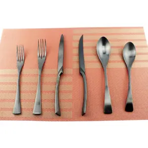 24- Flatware Set,Extra Thick Heavy Duty - 18/10 Stainless Steel Cutlery Sets,High Matte Black Finish Silverware Flatware Sets Service for 4,Use for ,Kitchen Utensil Sets