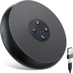 USB Speakerphone, M1A Zoom Certified AI Mics 360°Voice Pickup USB Type C-A Plug&Play Computer Speakers with Microphone, Fast Mute Noise Reduction Echo Cancellation for 5-8 People for Zoom Teams