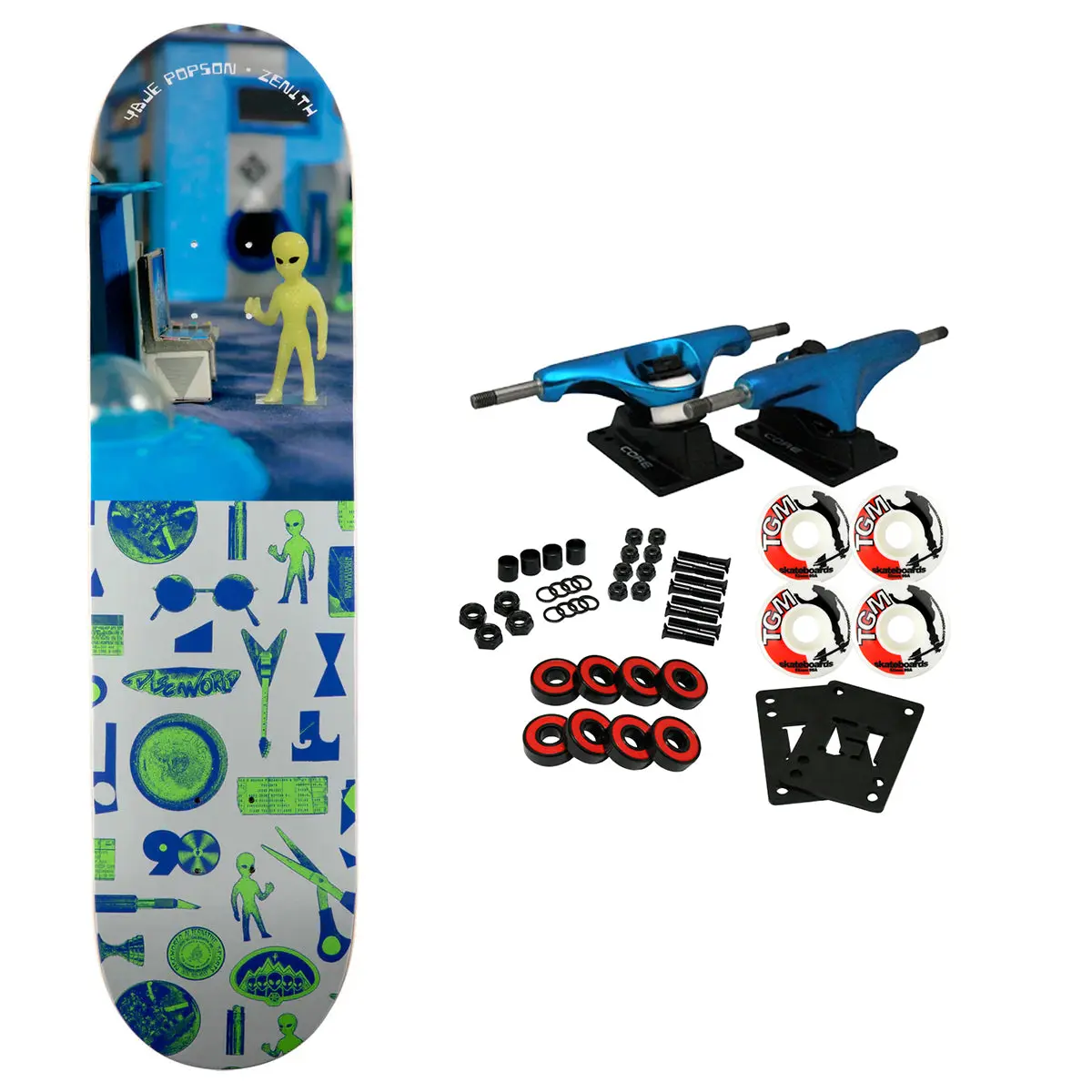 Alien Workshop Skateboard Complete Popson Zenith White 8.125" x 32"
