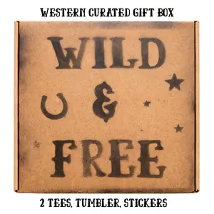 Wild & Free Western Gift Box | Cowgirl Gift Set | Graphic Tees, Tumbler & Stickers
