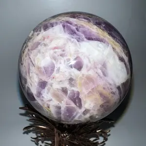 Amazingly Beautiful Natural Stone Sphere Decorative & Spiritual Amethyst Healing Crystal for Home Decor