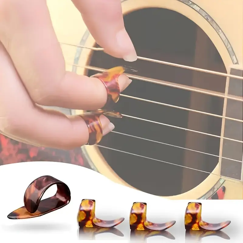 6pcs Thumb Picks and Finger Picks - Best for Fingerstyle Guitar, Banjo or Ukulele, Accessories