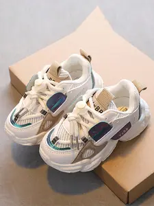 Shimmering Dad Shoes, Breathable Mesh Design, Rotating Buckle, Trendy Casual Trainer Footwear for Daily Outings, Sports Shoes