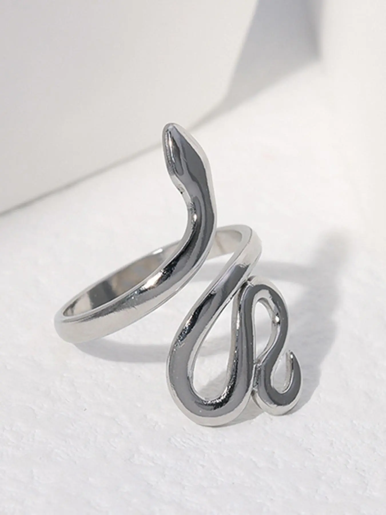 Creative Snake Design Cuff Ring, Statement Multi Ring, Stainless Steel Ring, Fashionable Jewelry Accessories for Women & Girls, Beautiful Rings