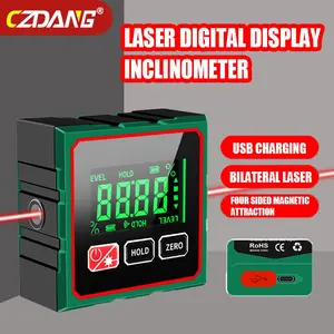 Electronic Digital Inclinometer with Magnetic Sides, High Precision, Durable, Portable USB Rechargeable Level Angle Gauge