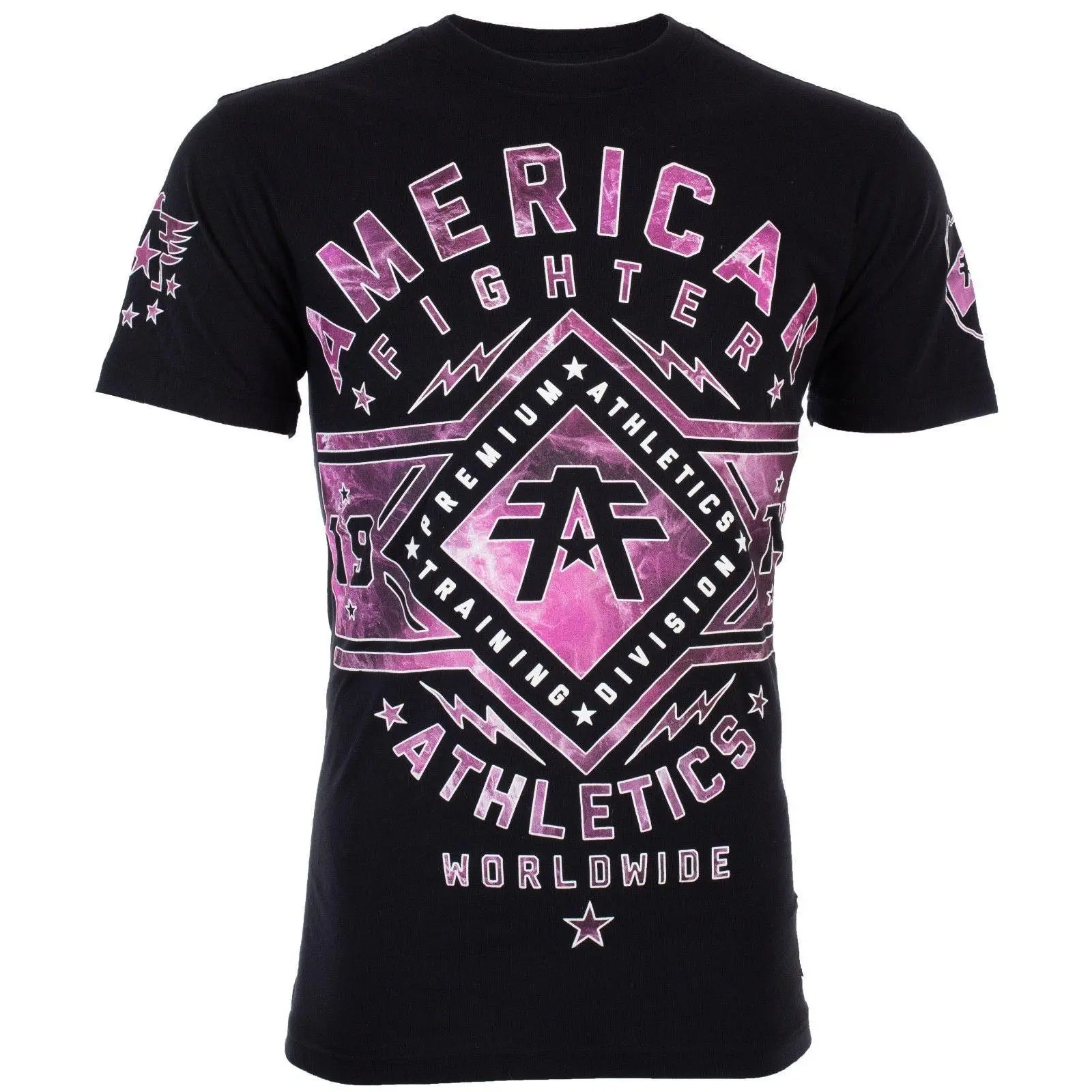 American Fighter Men's T-shirt Santa Clara Black All Print POLYESTER Shirt Menswear Top