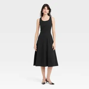 Women's Corset Midi A-Line Dress - A