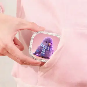 Blue White Striped Scarf Purple Parrot Printed Retainer Box, Ins Style Denture Storage Box, Multi Scene Universal Orthodontic Retainer Box, Lightweight Drop Resistant Invisible Braces Box