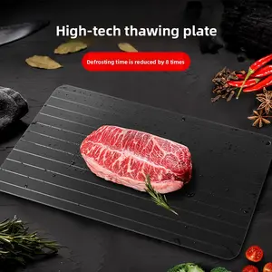 High-tech Thawing Tray for Countertop Aluminum Alloy Rapid Defrost Plate for Steak Seafood Meat Ice Melting Tray for Home and Commercial Use Gadgets