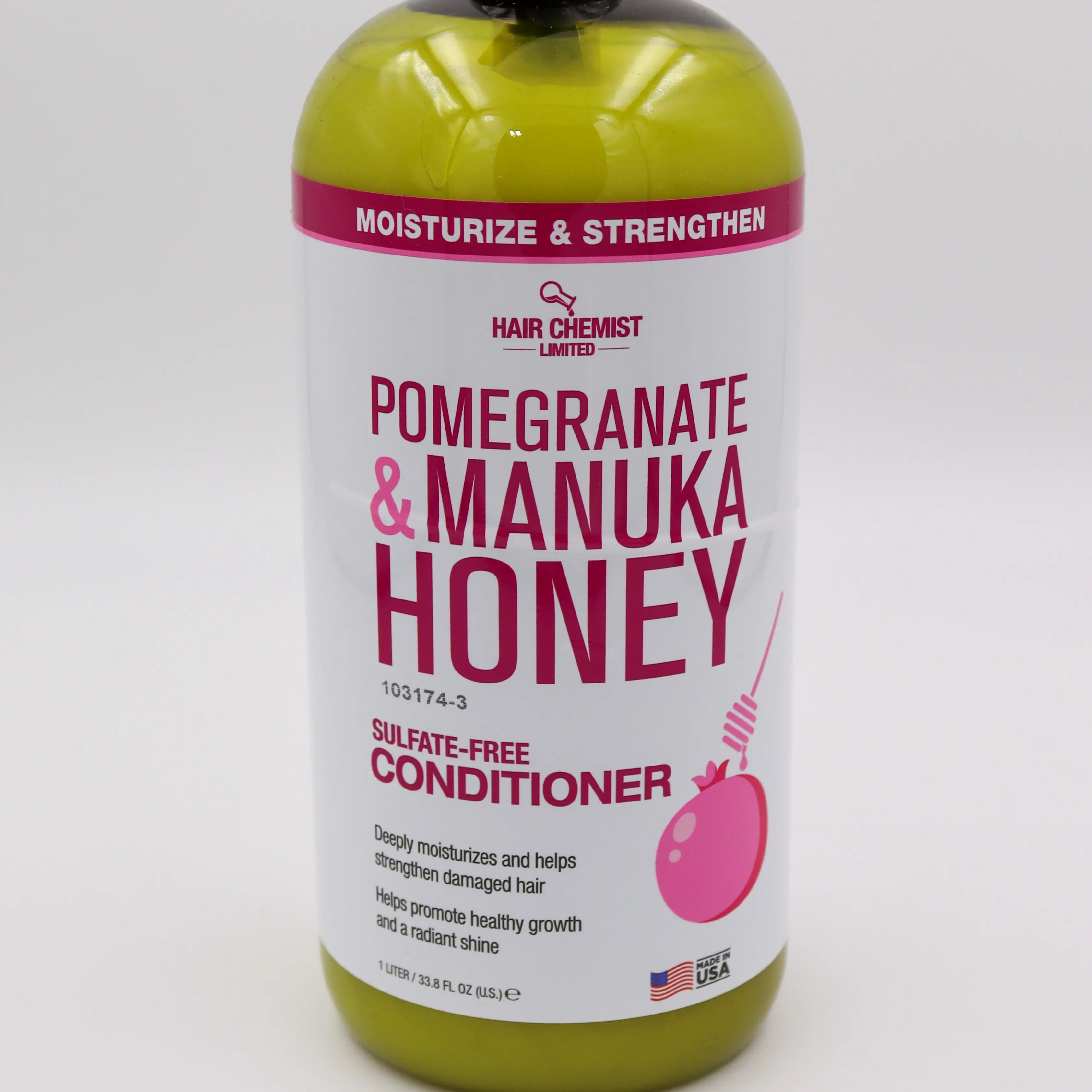 Hair Chemist Sulfate-Free Pomegranate & Manuka Honey Liquid Hair Growth Conditioner - 33 oz, Advanced Moisture Aftercare Hydrating Formula