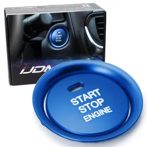 iJDMTOY 2pc Set Blue Aluminum Keyless Engine Push Start Button & Surrounding Decoration Ring For Mazda 3 6 CX-3 CX-5 CX-9 MX-5 w/Push Start Engine Feature