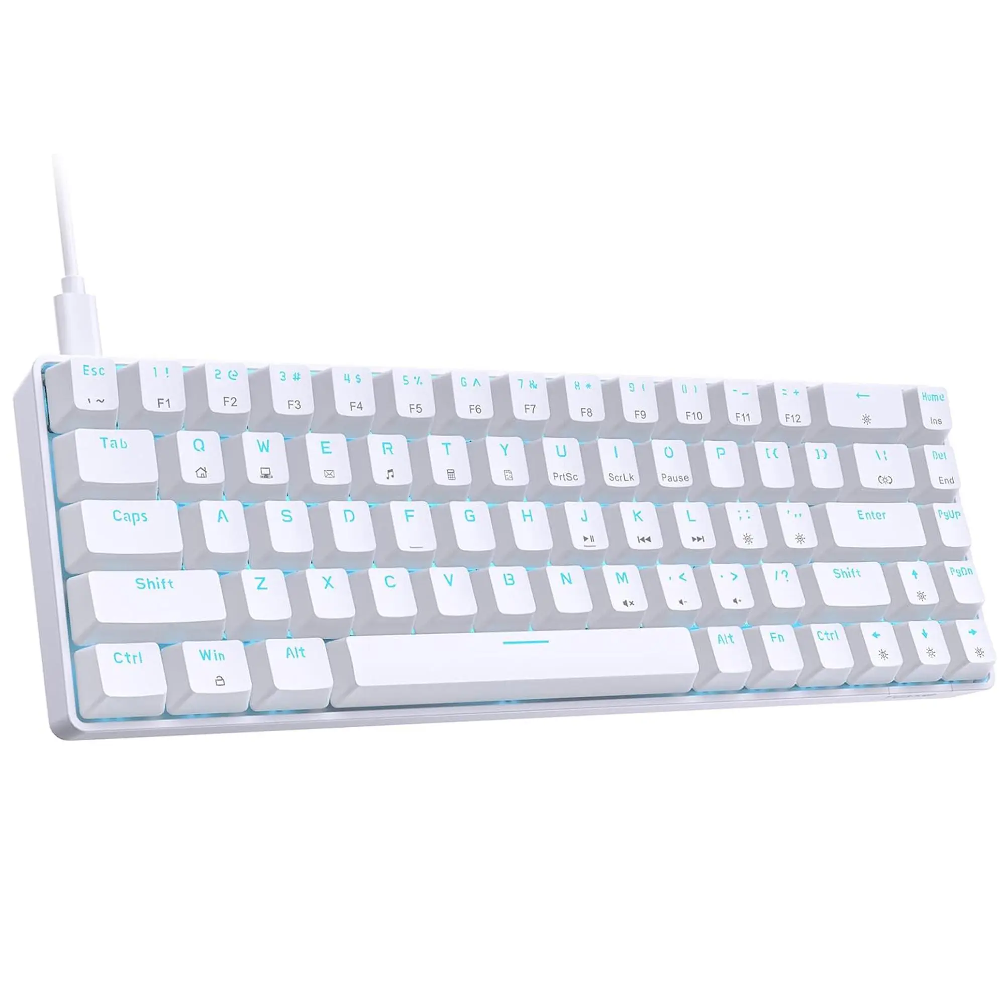 HXSJ 60% Game Mechanical Keyboard, Compact 68 Key Design Wired Keyboard with Blue Axis, Suitable for Windows Laptop & PC Gaming Player, Pc Gaming Keyboards