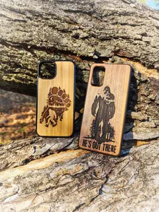 Bigfoot Sasquatch Yeti - Wood Phone Case - For iPhone 13 14 15 16 Pro Mini Plus + ProMax Max