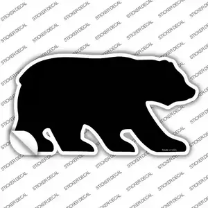 Black Solid Novelty Bear Sticker Decal